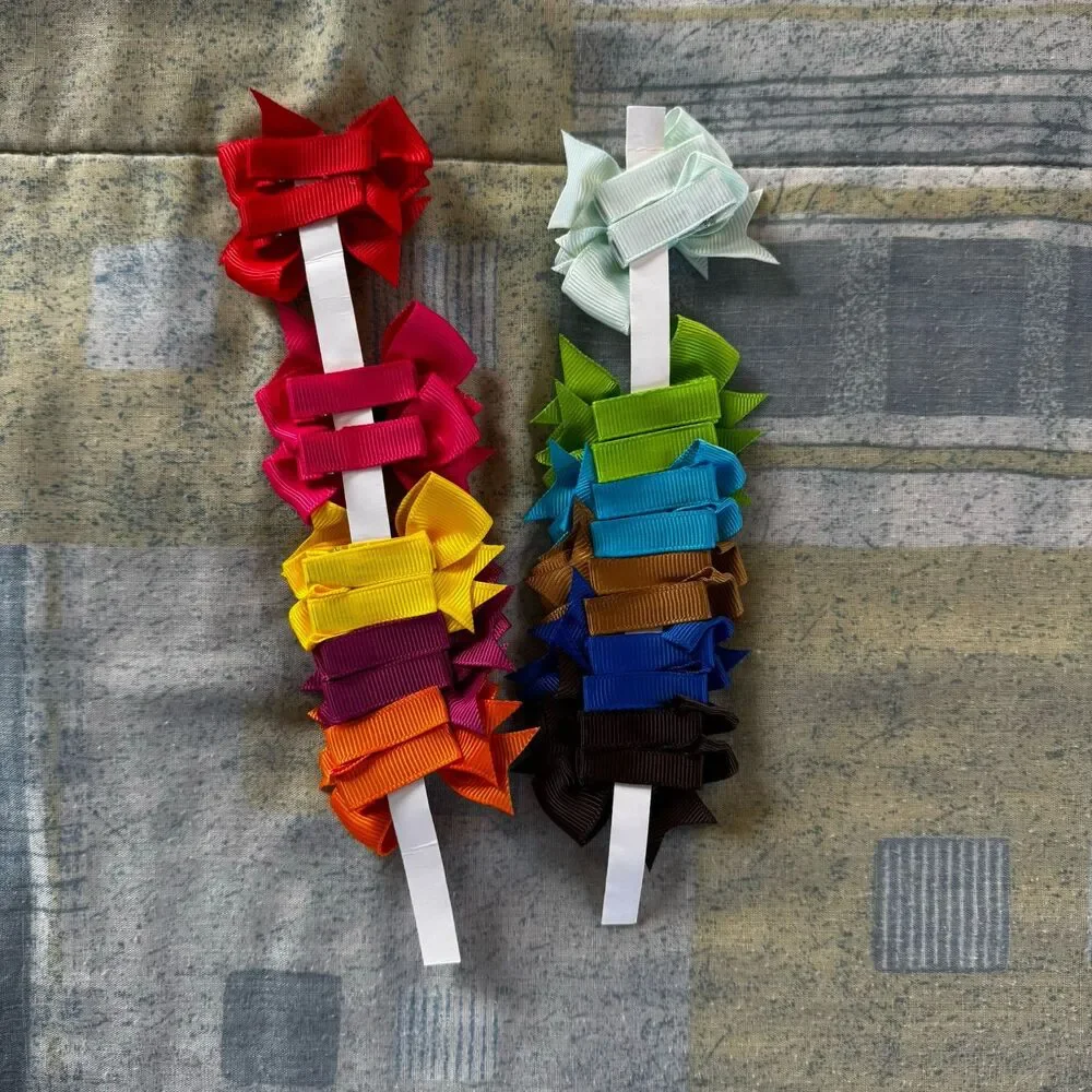 Baby Stretchy Toddler & Infant Bows in Assorted Colors Headband Set
